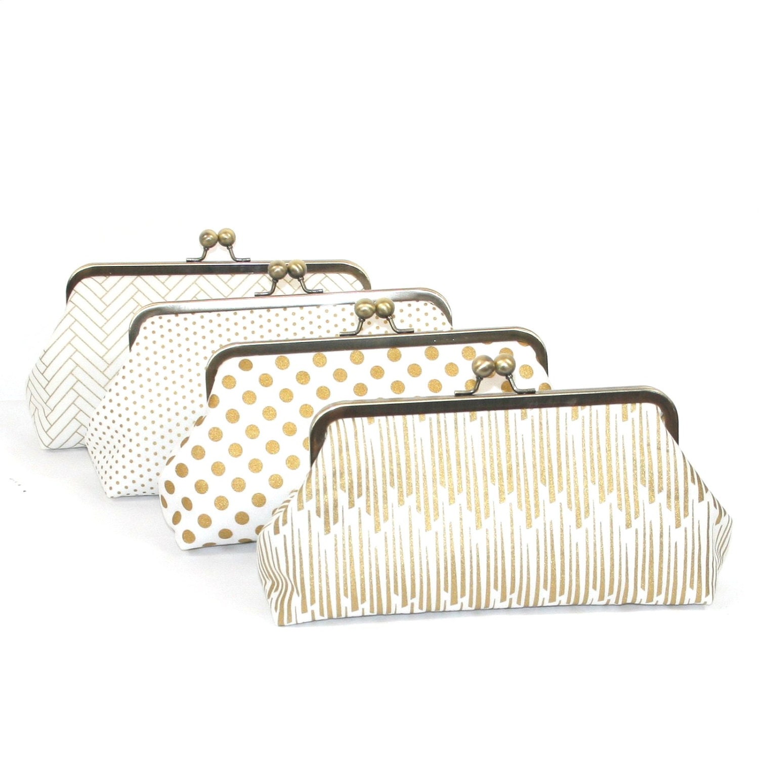 Gold Bridesmaid Clutches Personalized Clutches by ModDotTextiles