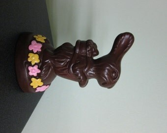 Chocolate Bunny - ceramic - Fake Food - Easter Decor - Easter Basket Gift - Ceramic Bunny - Faux Chocolate Bunny - Realistic looking bunny