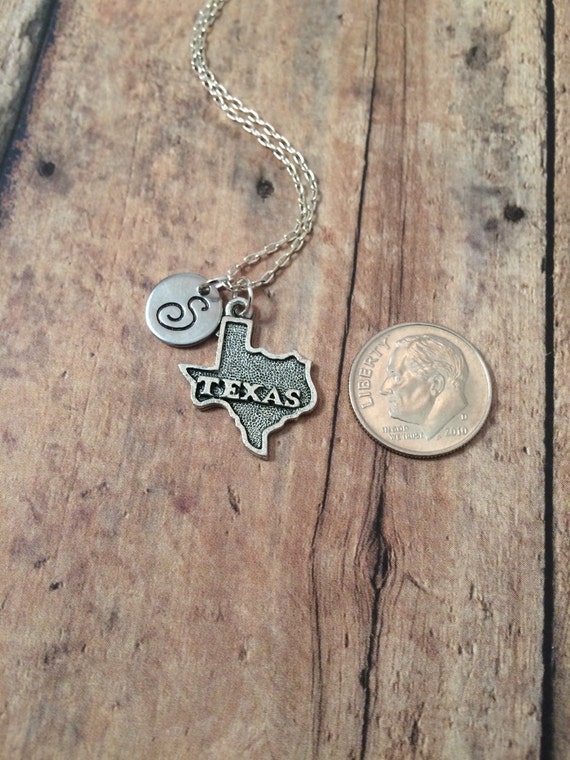 Texas initial necklace state jewelry Texas jewelry US