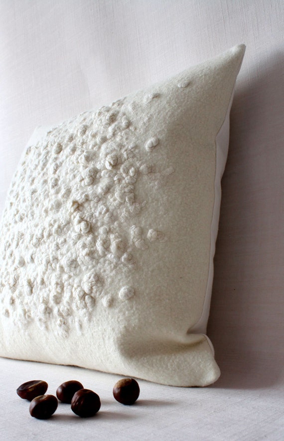 Decorative Pillow Wool Felt Cushion Cover Felted by red2white
