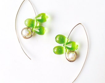 742 Glass earrings - Green main image 1