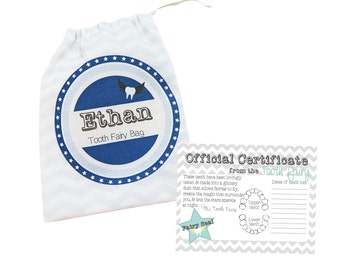 Boys Shield Personalised Tooth Fairy Bag