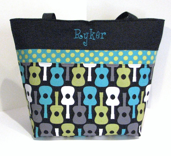 Personalized Diaper Bag Tote . Groovy Guitar Lagoon . Weekender  XL ...