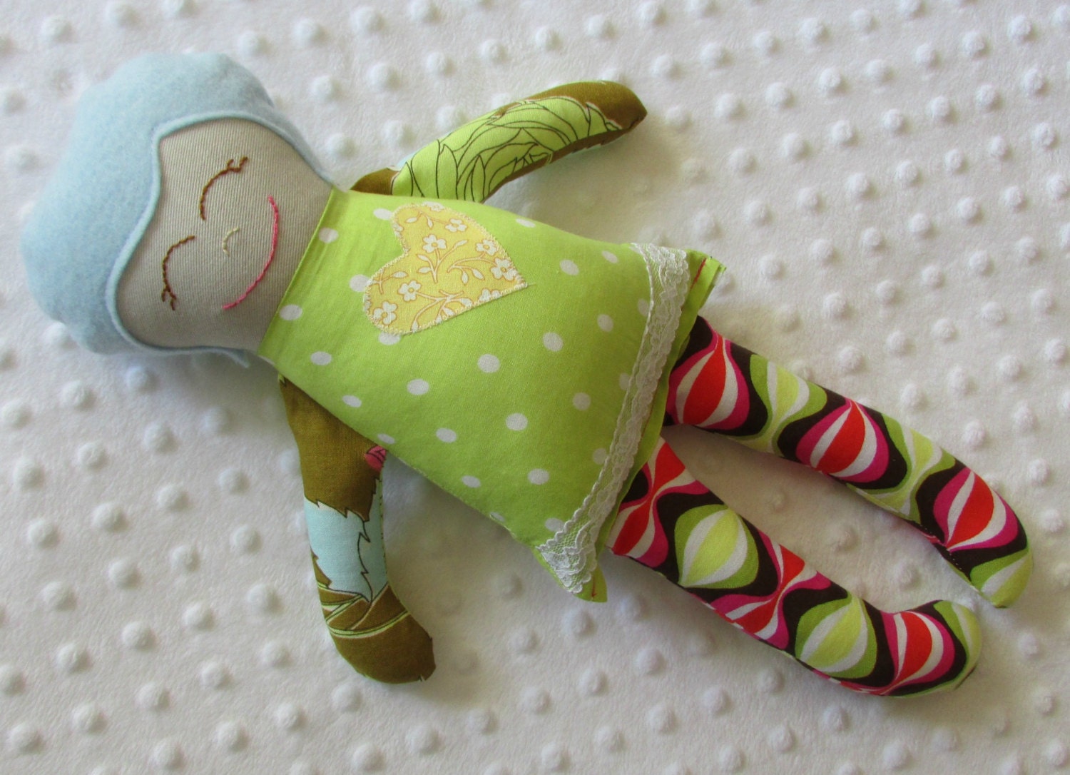 Clearance...Emmy Small Handmade Fabric Baby Doll by MemeandPearl