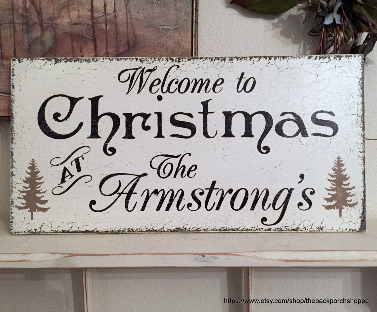 PERSONALIZED CHRISTMAS SIGN 9 x 18 - Welcome sign
