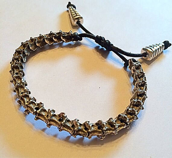 Kundalini bracelet in sterling silver vertebrae bracelet with