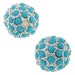 10mm pave crystal bead, Silver with Turquoise Crystals (1)