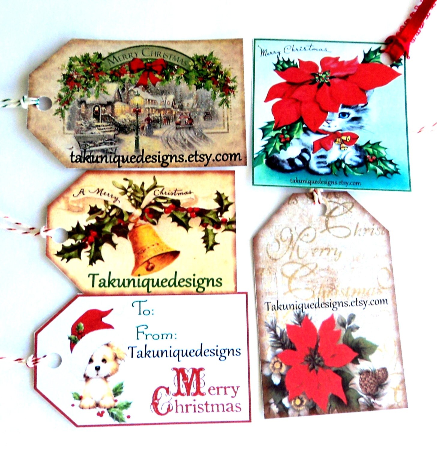 NEW Personalized Christmas Tags with Your Name or Shop