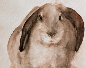 baby shower bunny painting of bunny nursery art print girl easter decoration for easter Bunny PRINT Bunny art from original watercolor bunny