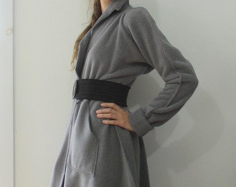 PROVOCATEC by BASIA Designs Grey Pouf Sleeve Fleece Coat - Free US Shipping