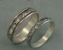 Baroque style wedding rings