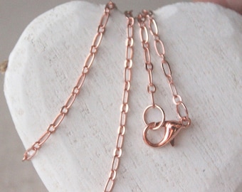 Rose Gold Chain necklace choose 14" - 40" pink rose gold chain rose gold plate chain soldered link very long rose gold necklace chain SF110