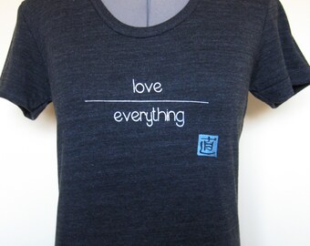 Love T Shirt Women in TriBlack sizes Small through XLarge