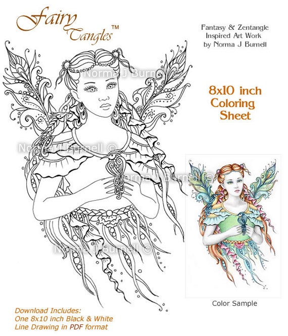 Download A Little Bird Told Me Unique Fairy Tangles Printable