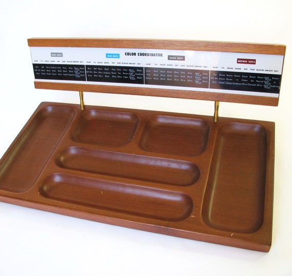 Vintage Mens Dresser Vanity Wooden Tray with by pinkpainter