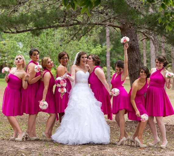 Hot Pink Bridesmaid Dresses