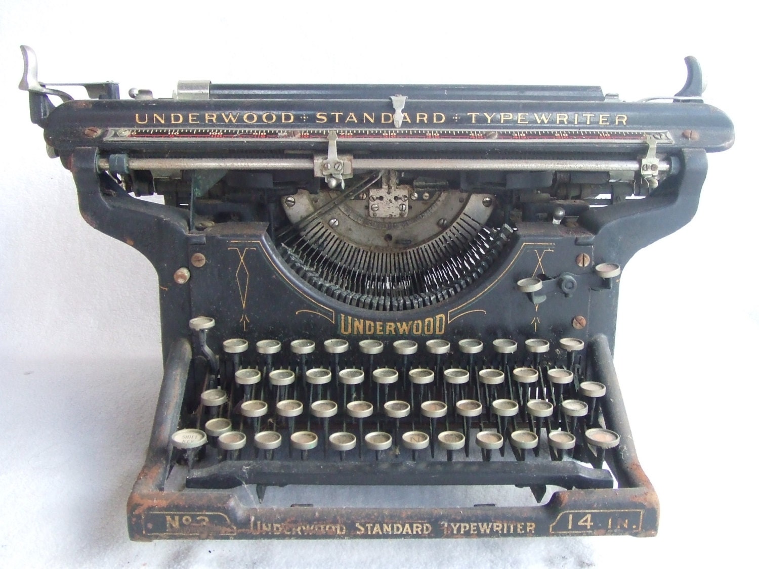 Antique Underwood Classic Number 3 14″ Mechanical Old Timey Typewriter 