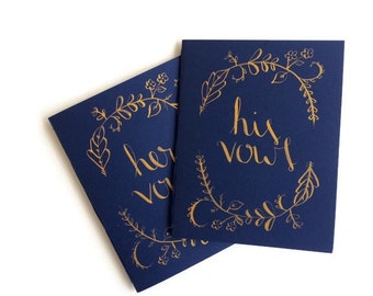 Wedding Vow Book His and Hers Woodland by Noteworthydesignsco