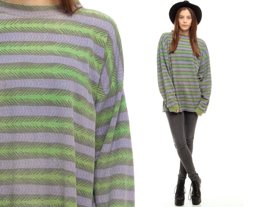 purple green striped shirt