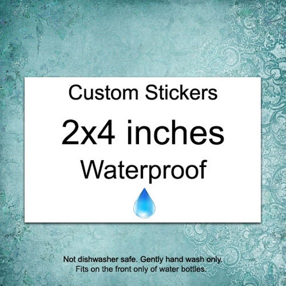 50 waterproof custom stickers 2x4 inch by digitaldoodlebug on Etsy