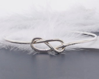 Love knot bangle • infinity bracelet • sterling silver knot bangle • bridesmaid proposal and sorority gift