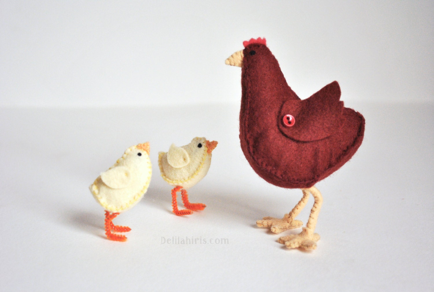 Waldorf Felt Chicken Sewing Pattern Felt Chick and by DelilahIris