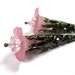 Pink Flower Earrings, Extra Long Victorian Style Pink Lily Dangle Earrings, Floral Swarovski Jewelry, Gifts For Gardeners