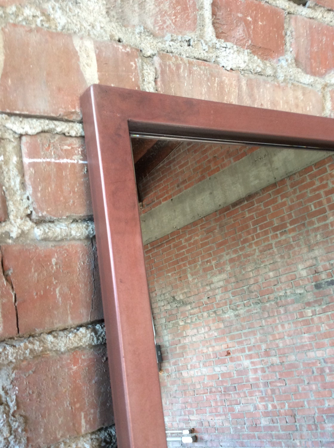 Rustic Leaning Mirror Aged Steel by CroftHouseLA on Etsy