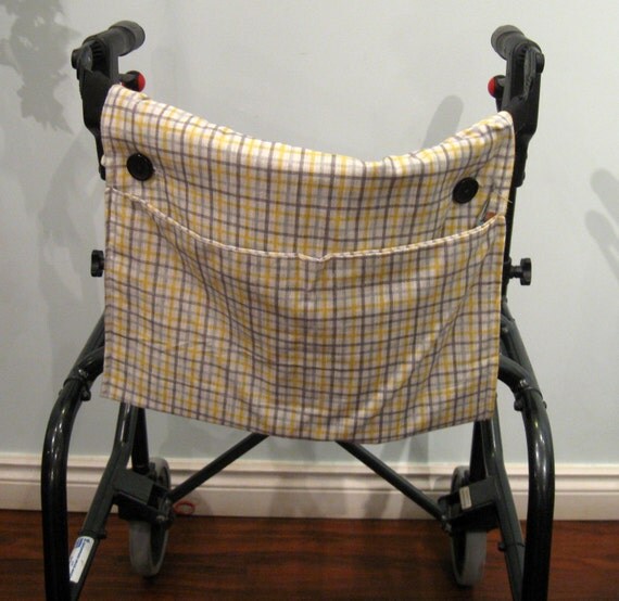 Items similar to Walker Bag, Caddie, Tote, Button Walker Bag, Walker Pouch, Handmade on Etsy