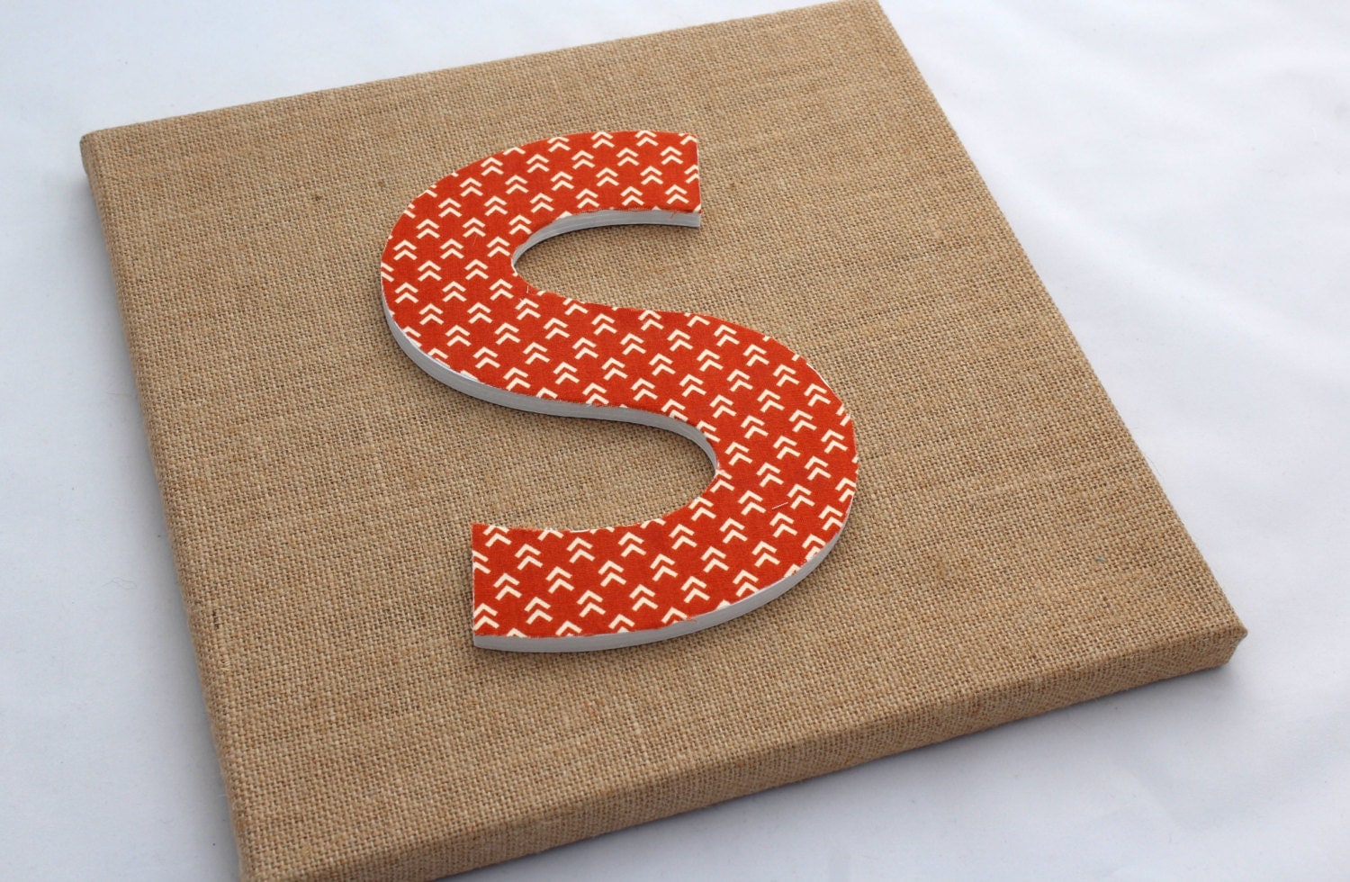 Wall Art // Monogram Burlap Canvas Art // by LittleMooseStudio