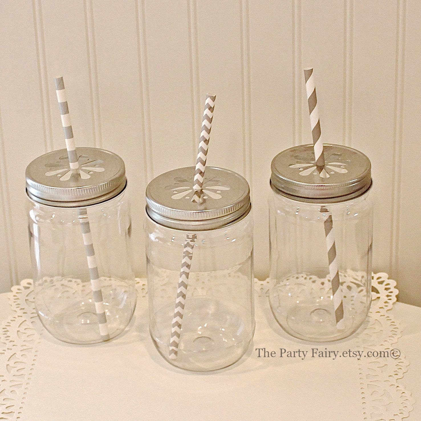 Plastic Mason Jars 125 Plastic Mason Jars with by ThePartyFairy
