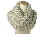 Outlander Inspired Cowl, Chunky Cowl,  Claire Inspired, Hand Knit Cowl, Oatmeal,  Infinity Scarf, it Scarf, Scarf,  Winter Scarf