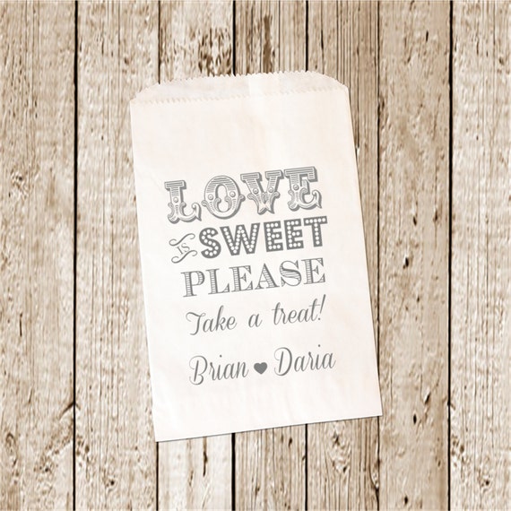 Labels for candy buffet bags