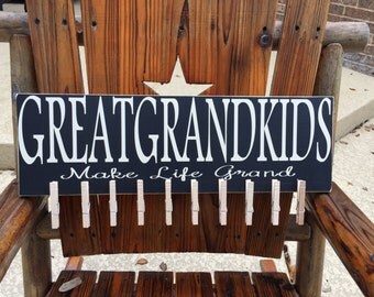 Great Grandparents Gift ~ Great Grandma Gift ~ Greatgrandkids Make Life Grand Custom Wood Sign ~ Great Grandparent Gift ~ Great Grandpa