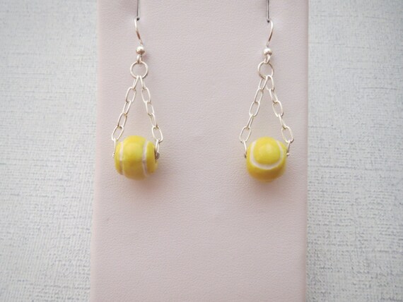 Tennis ball earrings Clearance