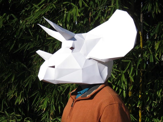 Make Your Own Triceratops Dinosaur Mask with by TetraVariations