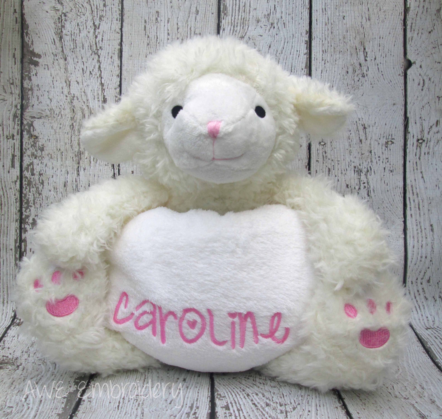 Personalized Blanket and Stuffed Animal Gift Set by AWEembroidery