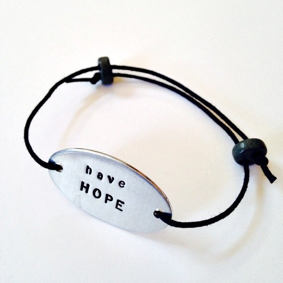 have HOPE: Hand Stamped Adjustable Bracelet for Breast Cancer Awareness Month