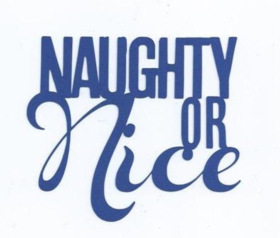 Items similar to Naughty or nice word silhouette on Etsy