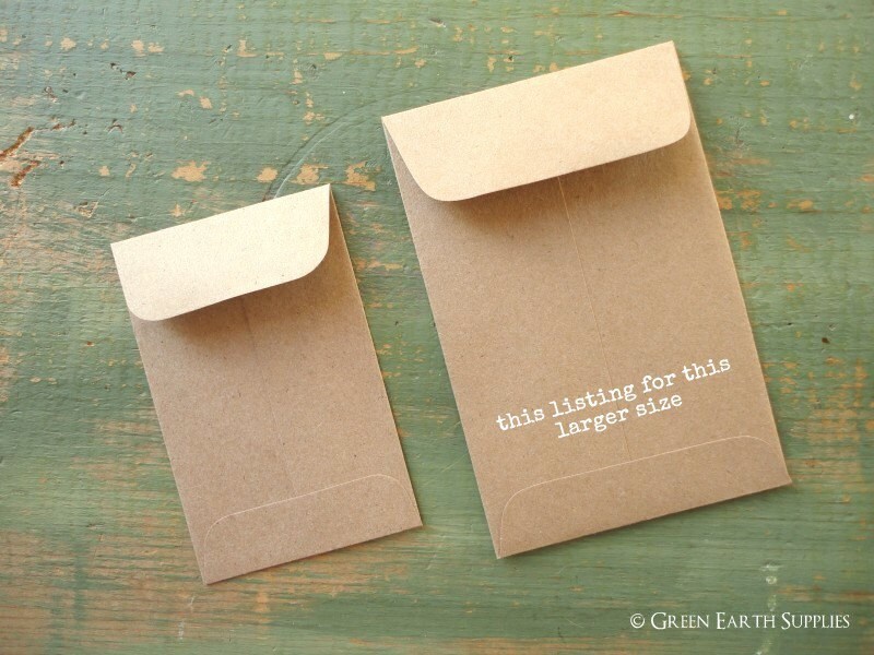 50 Standard Seed Envelopes Kraft Brown Standard Size Seed