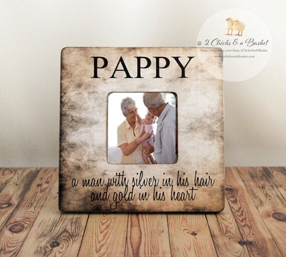 Custom Pappy Picture Frame Rustic Frame Fathers Day Gift