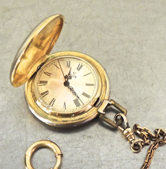 vintage Elgin pocket watch - 1930s-40s mens Elgin watch