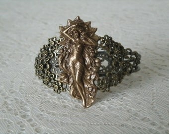 Goddess Cuff Bracelet, wiccan jewelry pagan jewelry wicca jewelry goddess jewelry witch witchcraft metaphysical magic wiccan bracelet