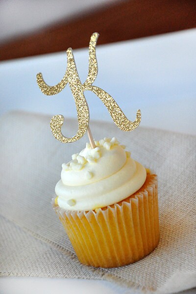 initial letter cupcake toppers set of 12 handcrafted in