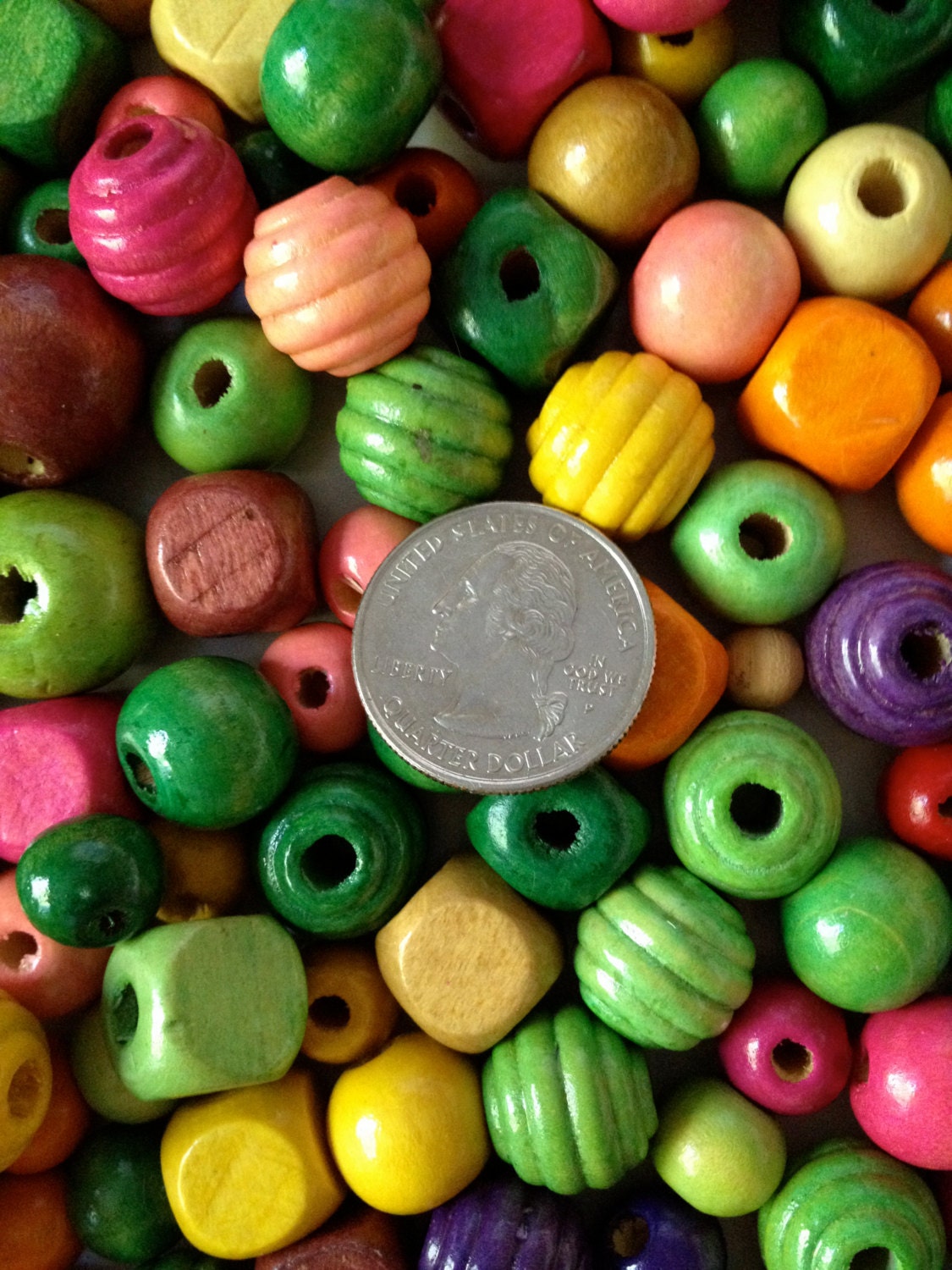 50+ Wooden Beads Assorted Colors & Sizes from JenniferTravis on Etsy Studio