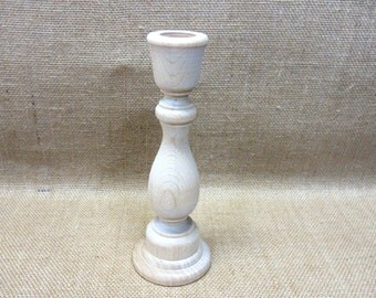 Wood Candle Holder Candlestick 6-3/4 Inches Tall