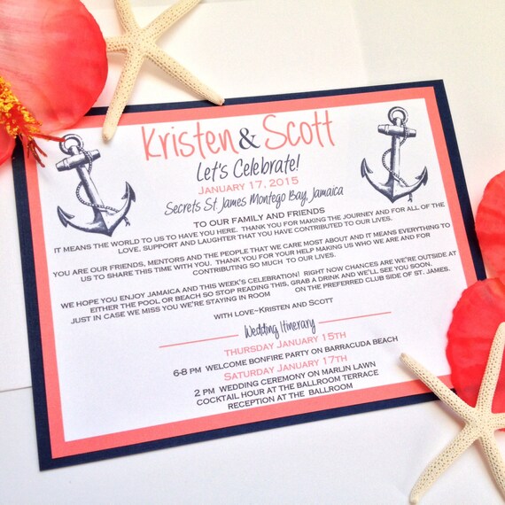 ... Destination Wedding, Thank You Card, Guest Bag Note, Wedding Itinerary