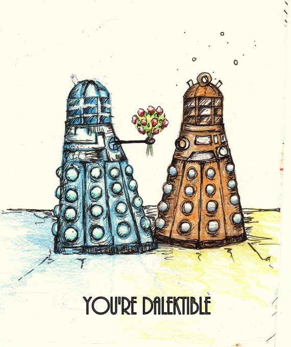 DOCTOR WHO Valentines Day CARDS Original works of art Hand