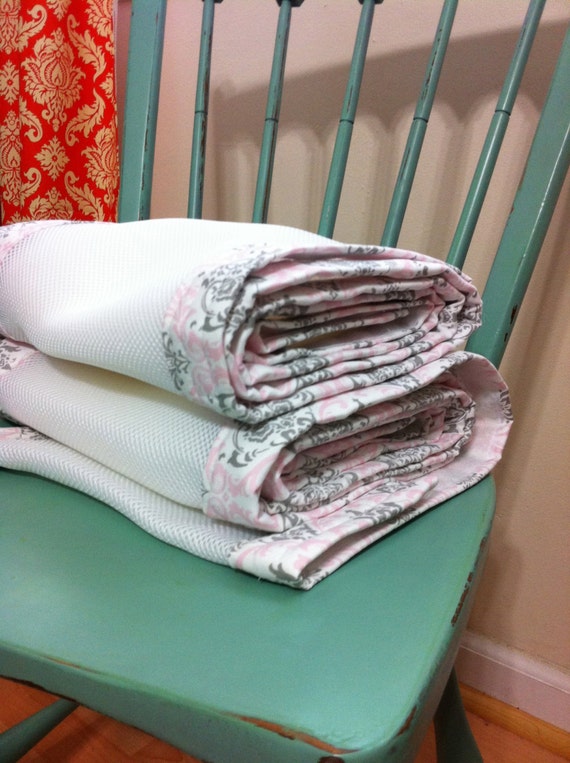 Custom Breathable Mesh Bumper with trim by KATIEandKASSIdesigns