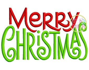 Merry Christmas Embroidery Design For Machine Embroidery in sizes 4x4, 5x7 and 6x10, INSTANT DOWNLOAD now available